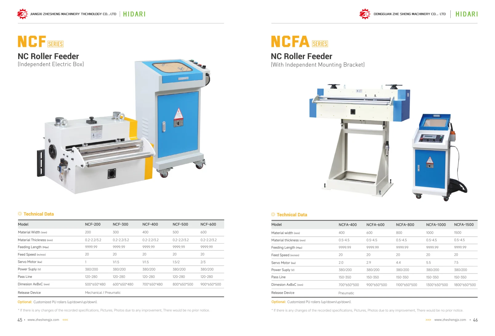 NCF Series catalog specification sheet